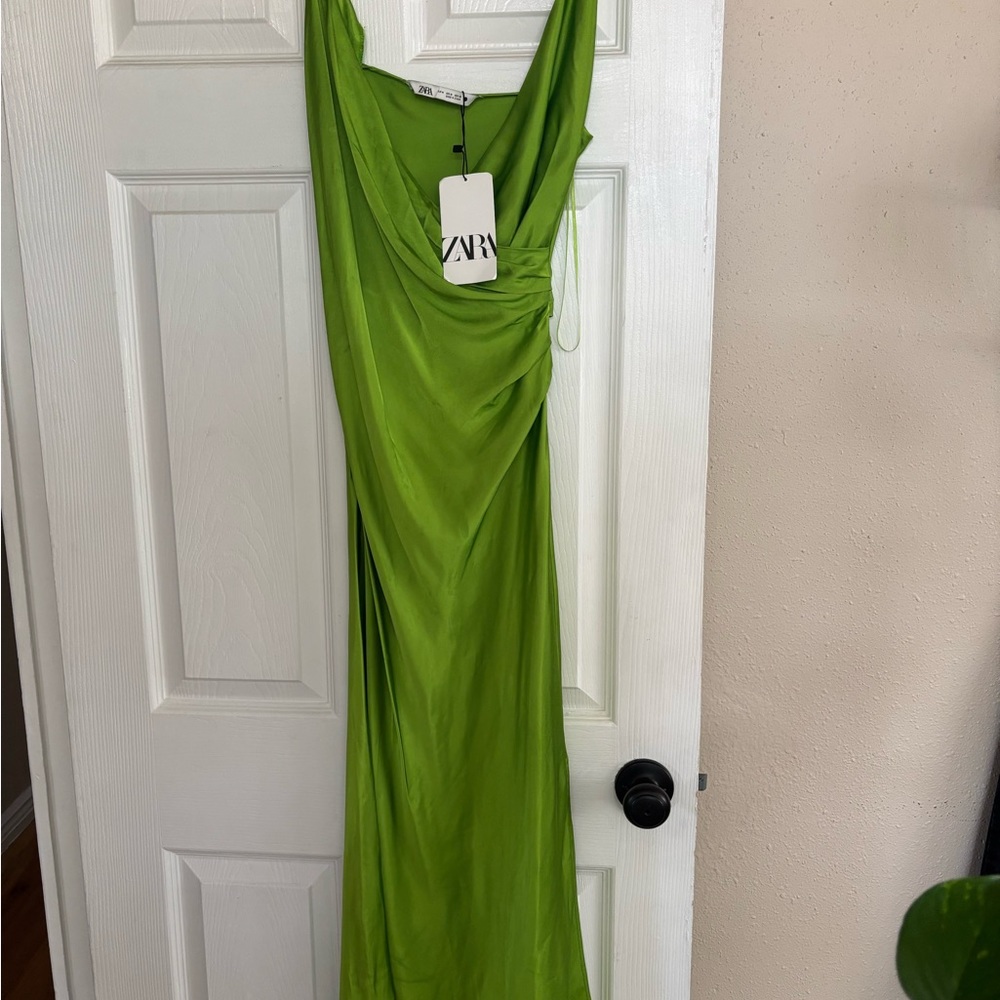 Zara Green Draped Dress